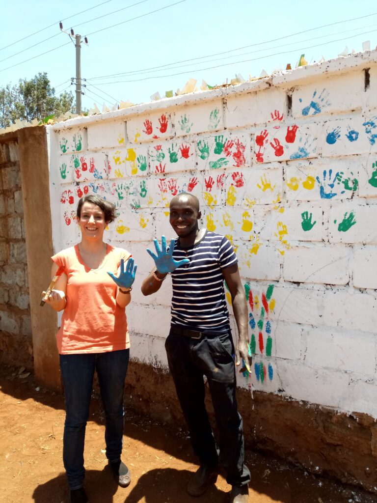Cheptiony Mutai With Charlotte Wieder From Play Futures During Their Exploration in Embu